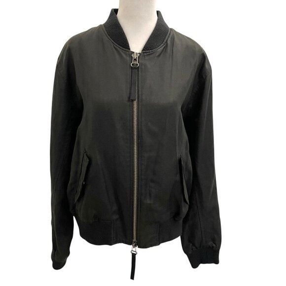 Vince Jackets & Blazers - VINCE Linen Wool Blend Crop Bomber Jacket Pockets Classic Black size Large